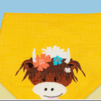 Bonnie Highland Cow Muslin Bib (2 Pack)