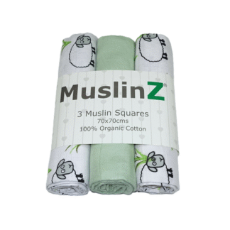 MuslinZ 3pk Organic Cotton Muslin Squares