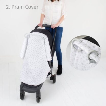 6-in-1 Multimuslin Breastfeeding Cover - Silver Stars - Image 6