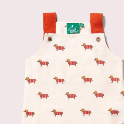 Cream Sausage Dogs Storytime Dungaree Shorts - Image 2
