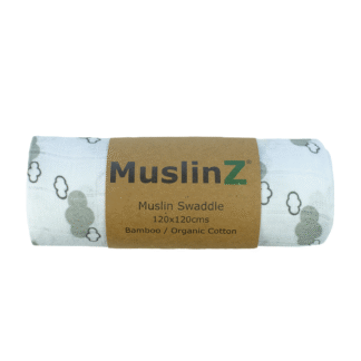 MuslinZ Bamboo Organic Cotton Muslin Swaddle - Grey Cloud