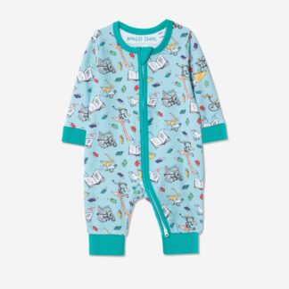Roald Dahl x Ducky Zebra ‘The Giraffe and the Pelly and Me’ Zip-up Sleepsuit