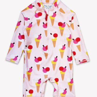 Ice Cream Cones Print Baby Long-Sleeved Swimsuit