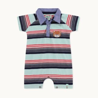 Multicoloured Stripe Print Romper