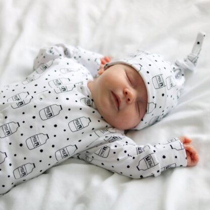 Milk Bottle cotton sleepsuit 0-3 Months  - Image 2