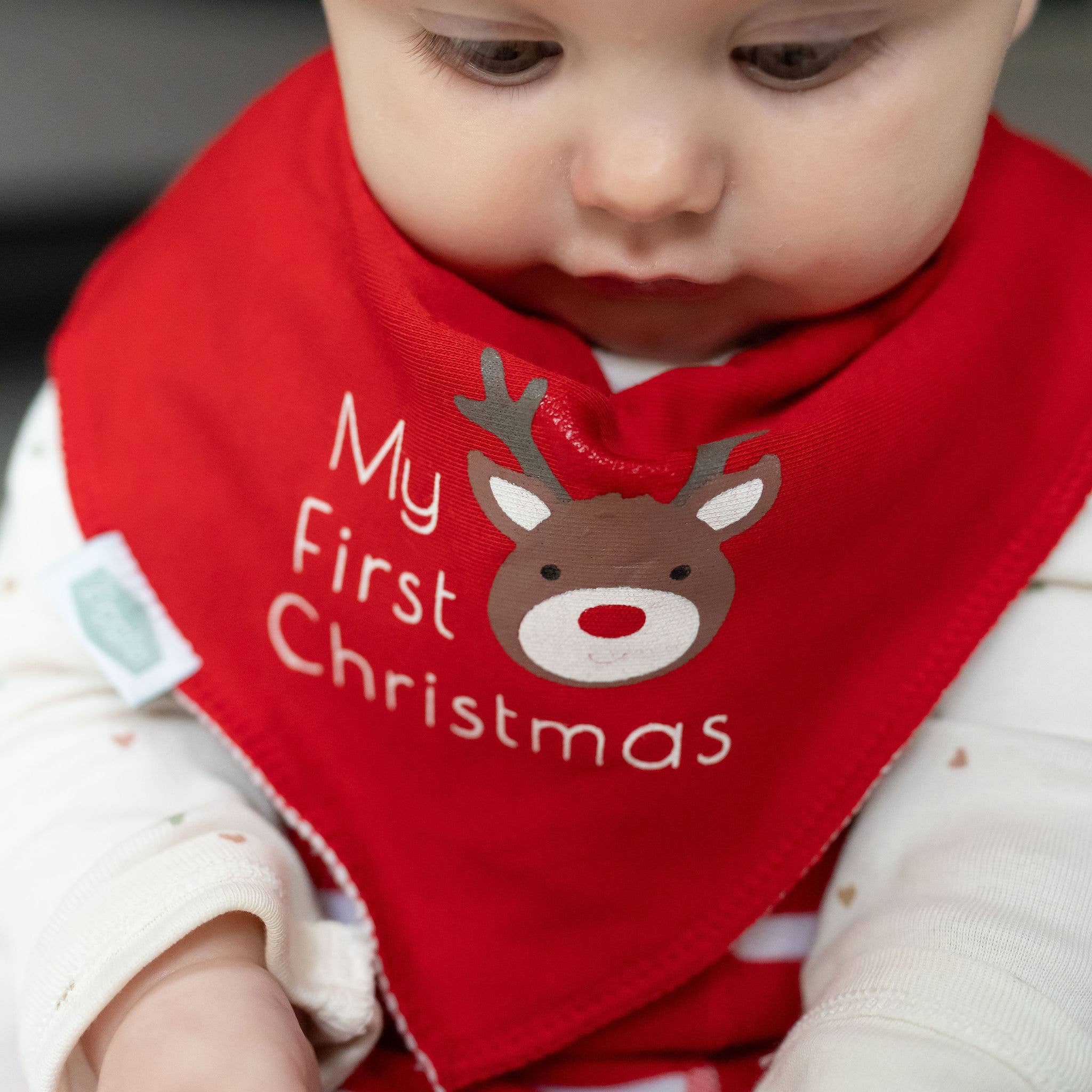 My First Christmas Reindeer Bib - Image 3