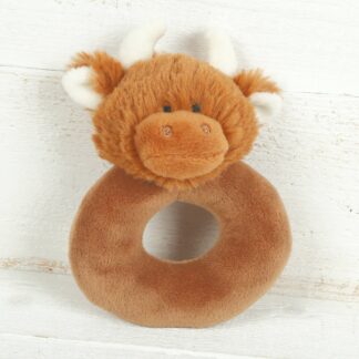  Highland Brown Cow Baby Plush Rattle