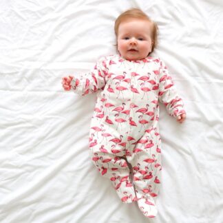 Cotton Sleepsuit – Flamingo Print