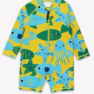 Under The Sea Print Baby Long-Sleeved Swimsuit