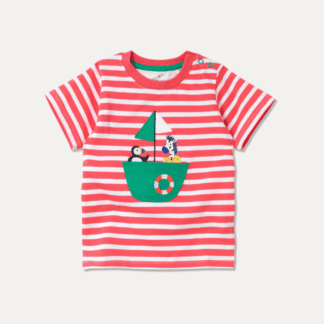 Organic Cotton Coral-Pink T-Shirt with Boat Pocket