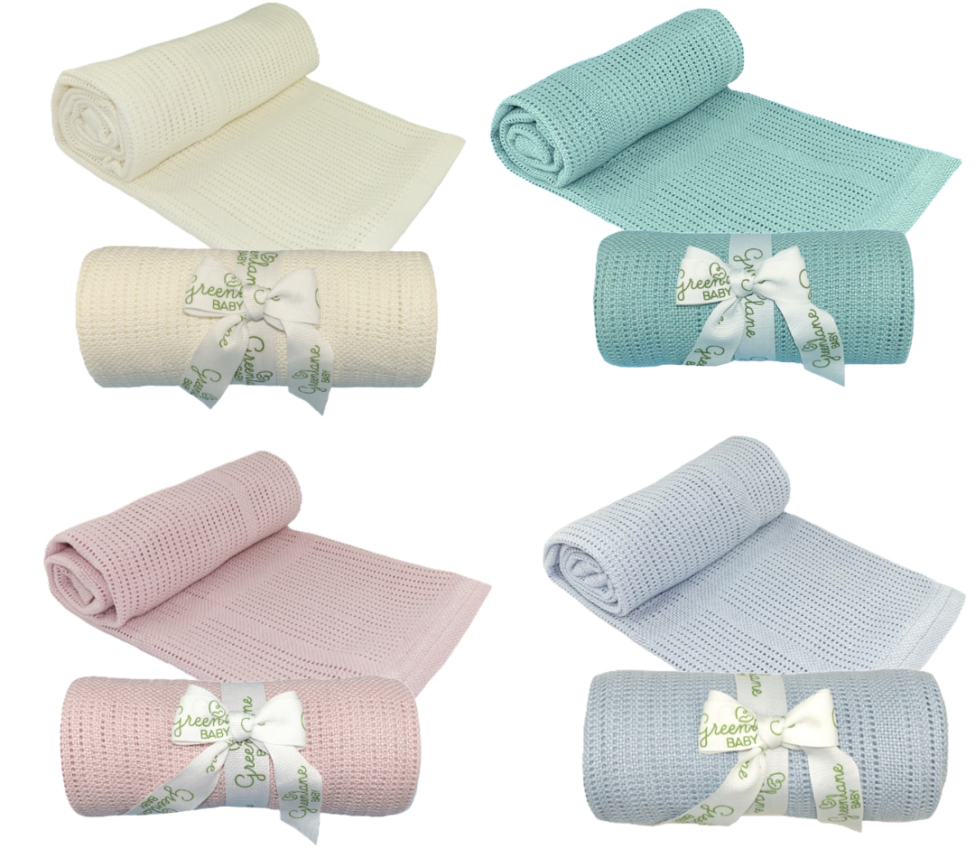 Greenlane Baby Bamboo Cotton Cellular Blanket