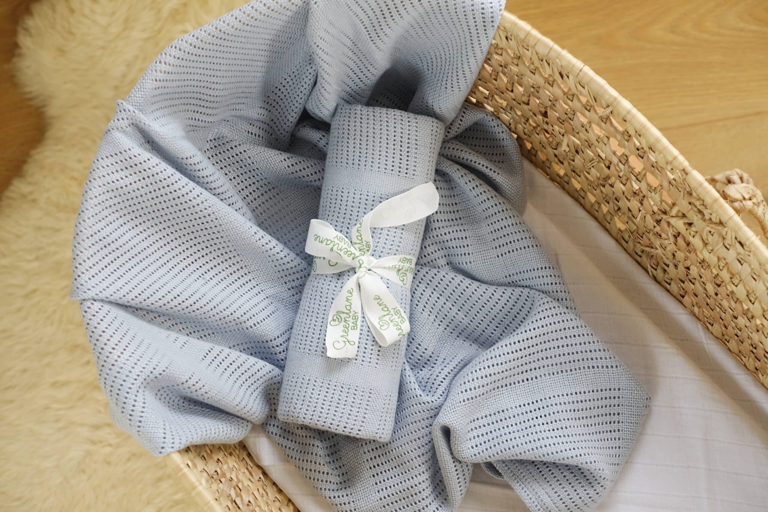 Greenlane Baby Bamboo Cotton Cellular Blanket - Image 6